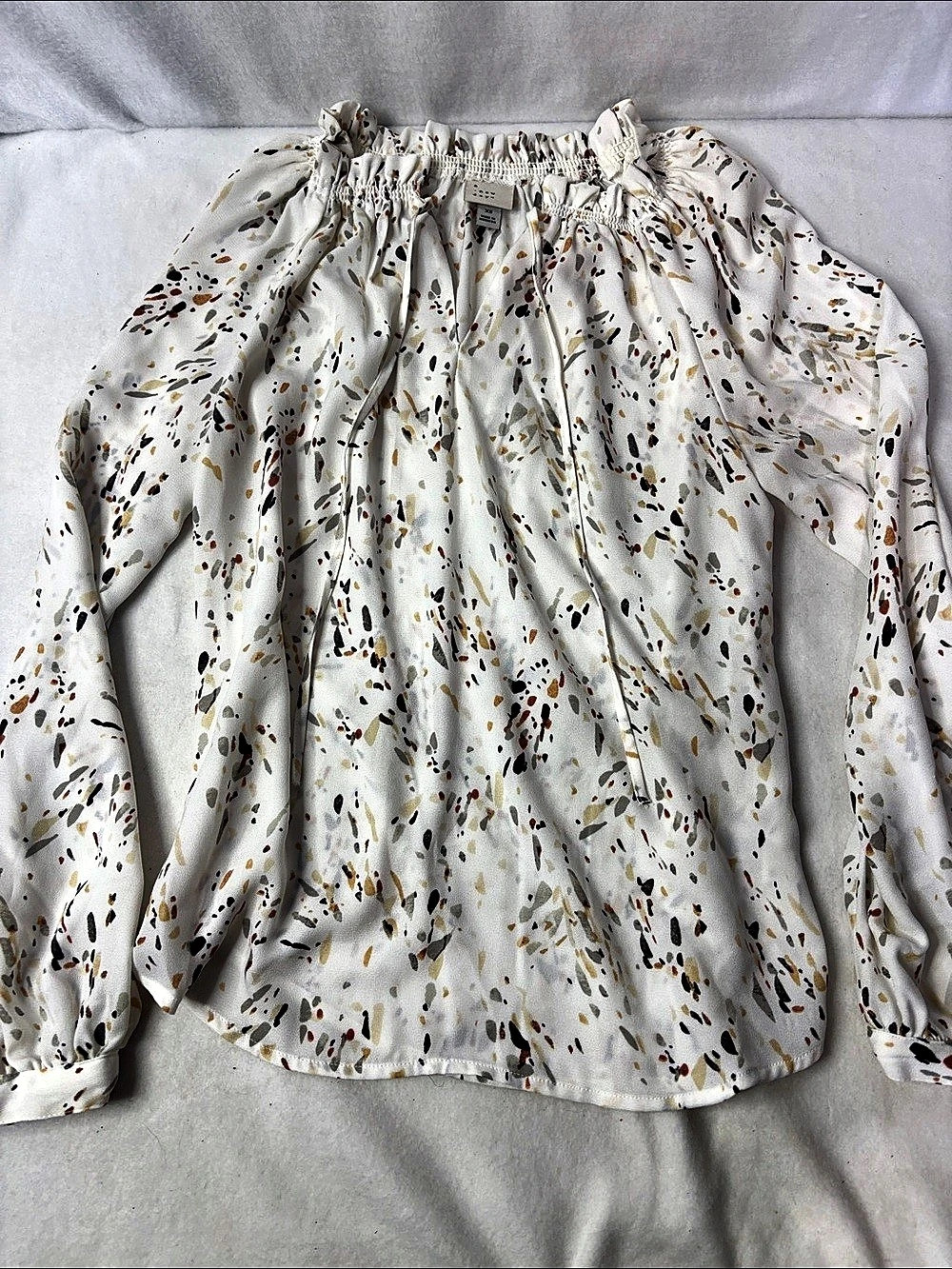 a new day Abstract Print Blouse in White & Multicolor XS
